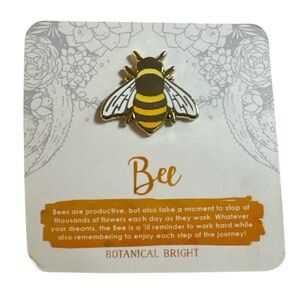 Bee Brooch - Gold, Black, and White